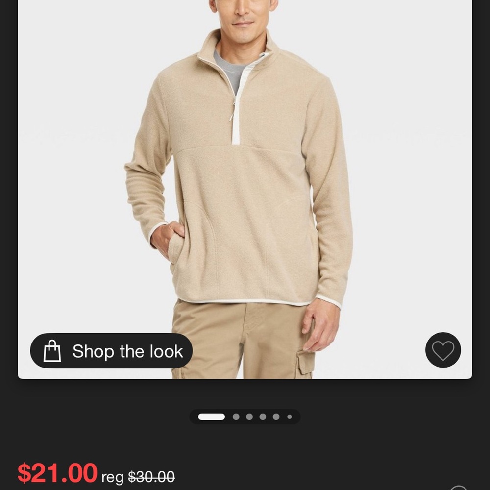 Men's Beige Quarter-Zip Sweater